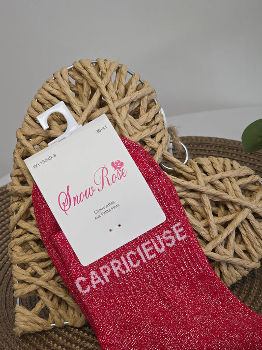 CAPRICIEUSE - Chaussette à Paillette Rouge