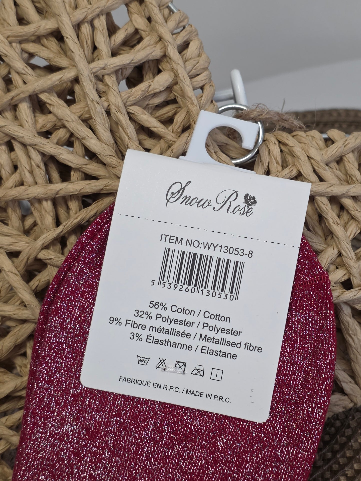 BICHETTE - Chaussette à Paillette Bordeaux