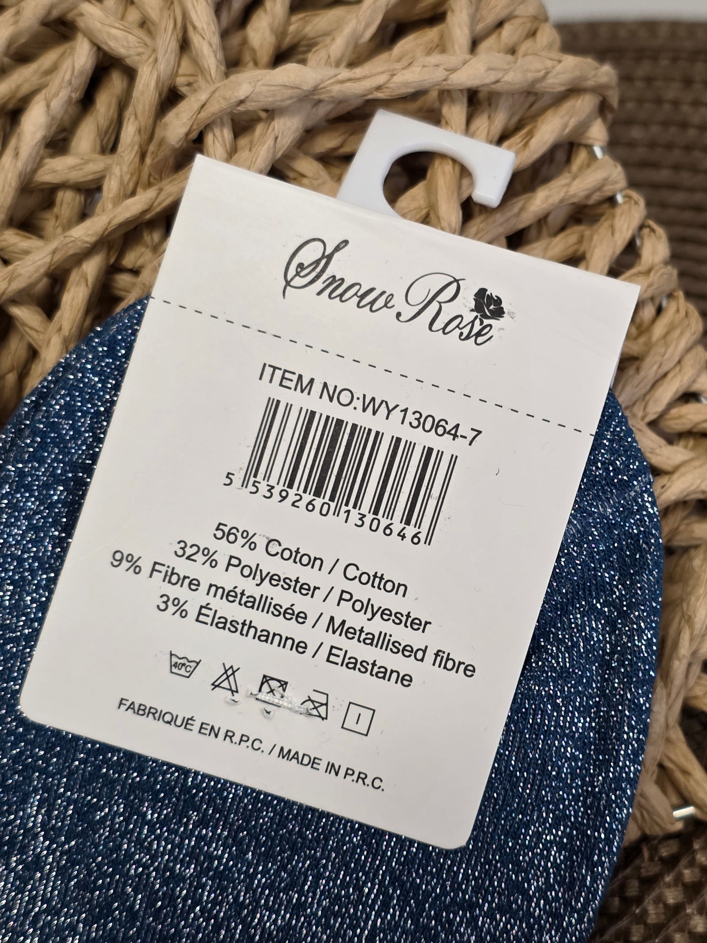 J'ADORE - Chaussette à Paillette Bleu