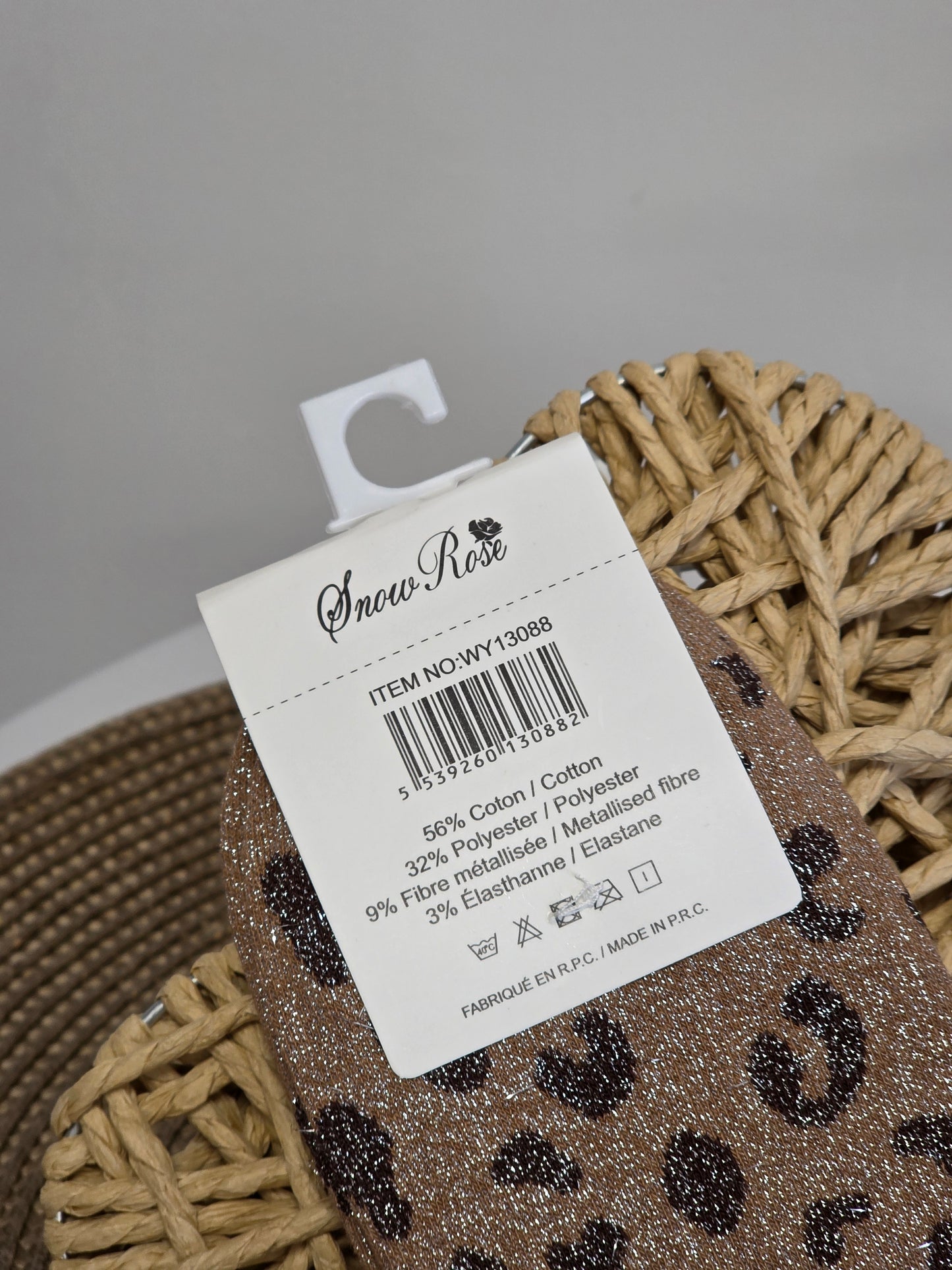 SALE GOSSE - Chaussette à Paillette Léopard Marron