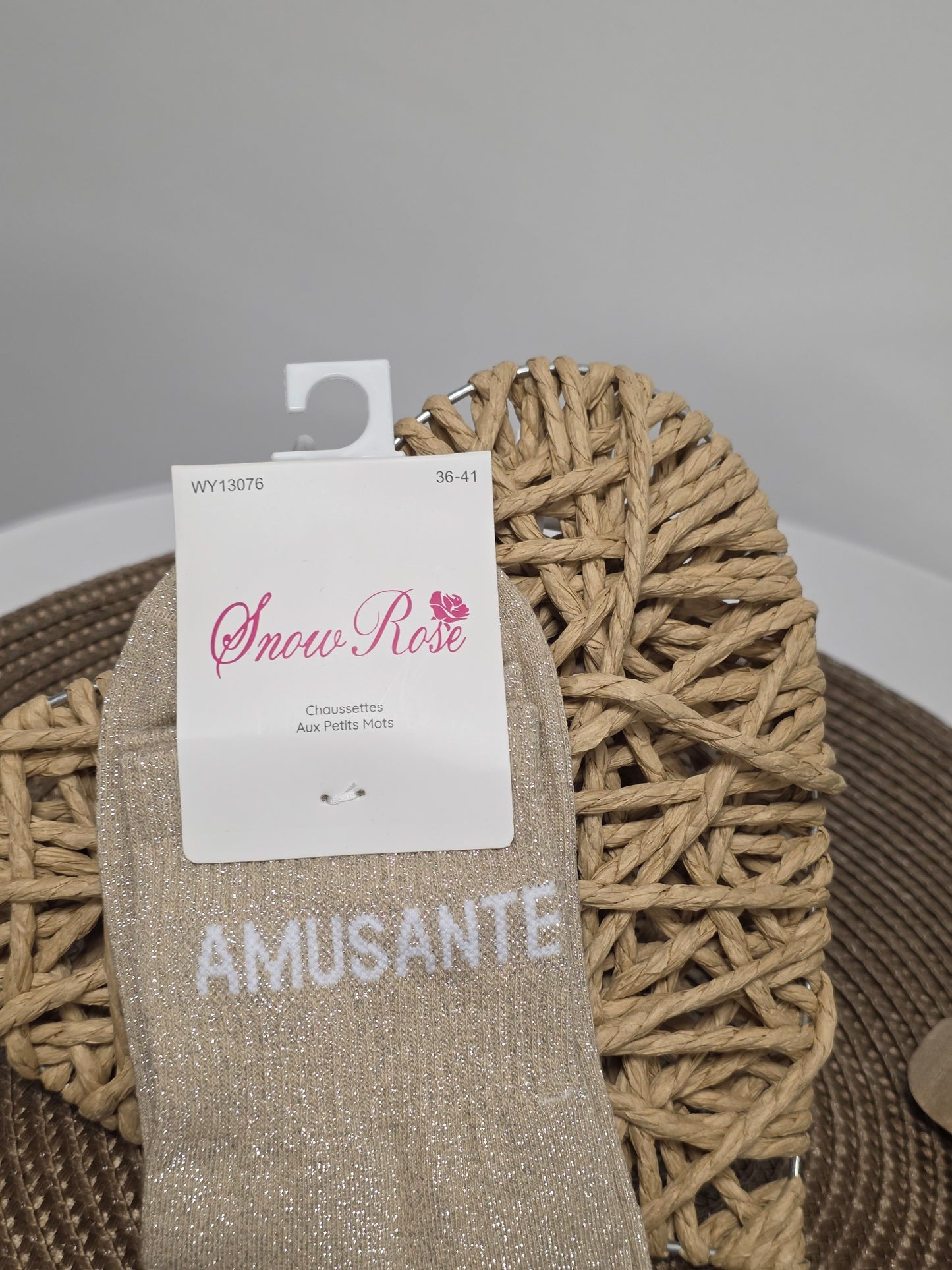 AMUSANTE - Chaussette à Paillette Beige