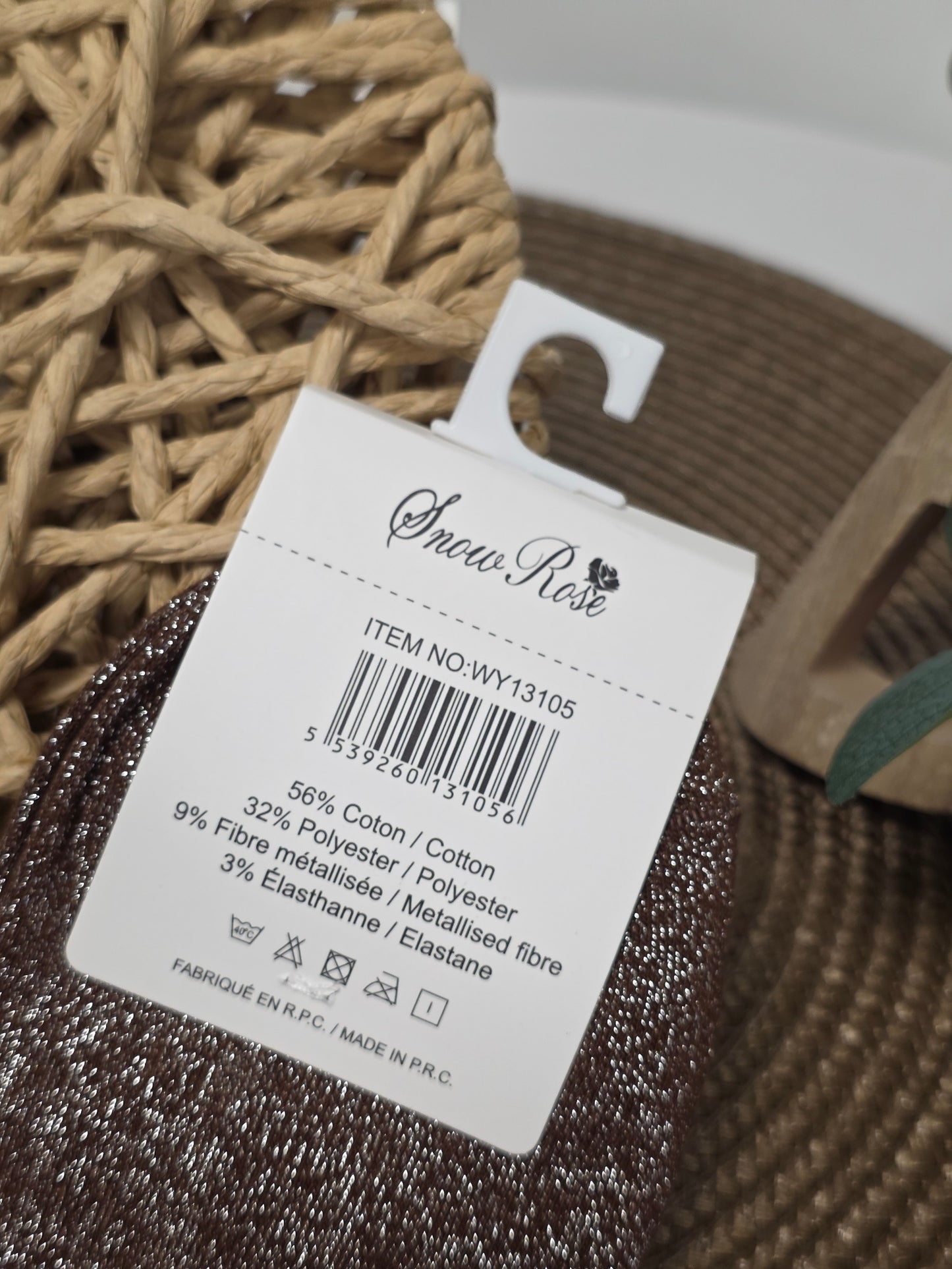 TATA - Chaussette à Paillette Marron