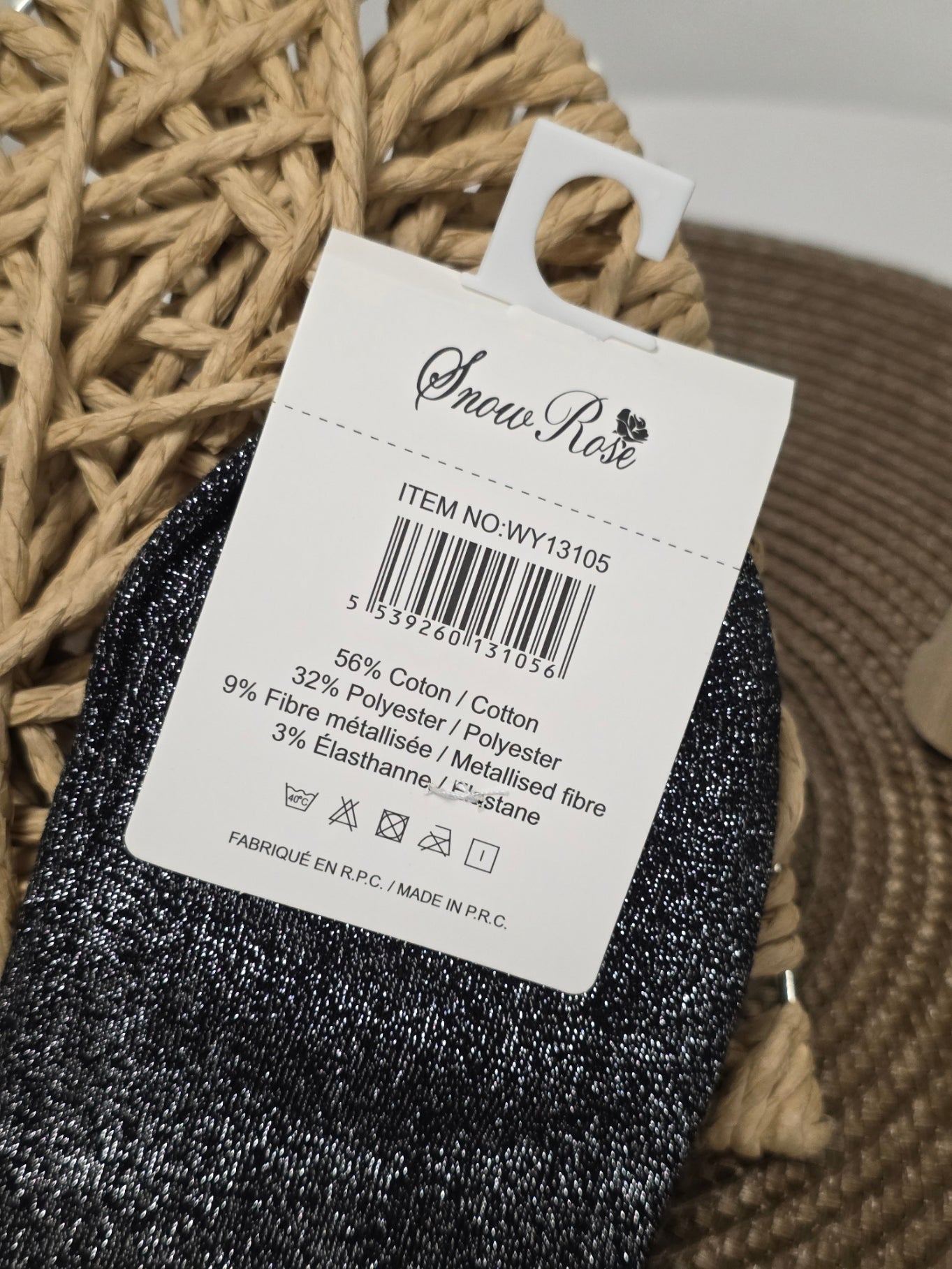 TATA - Chaussette à Paillette Noir