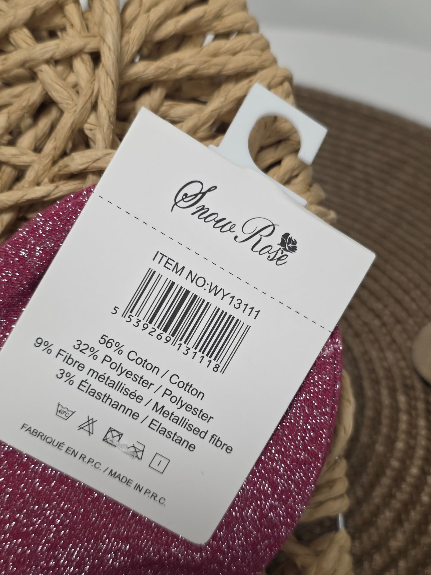 SUPER MAMIE - Chaussette à Paillette Rouge Grenat