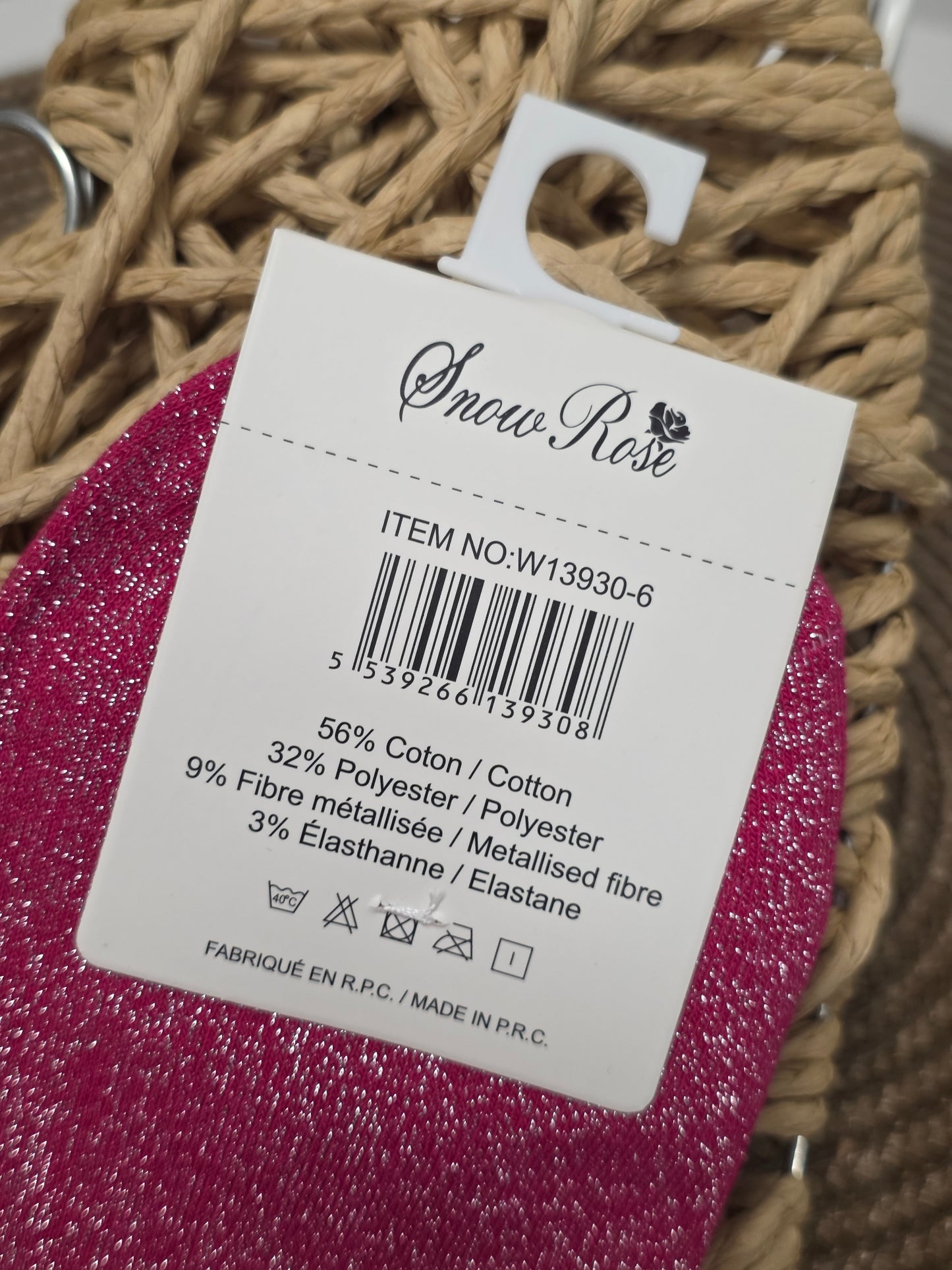 MAMIE - Chaussette à Paillette Fuchsia