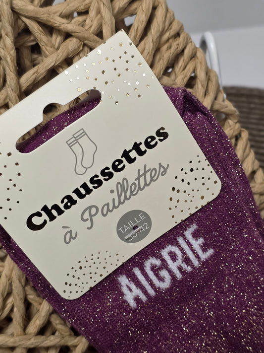 AIGRIE - Chaussette à Paillette