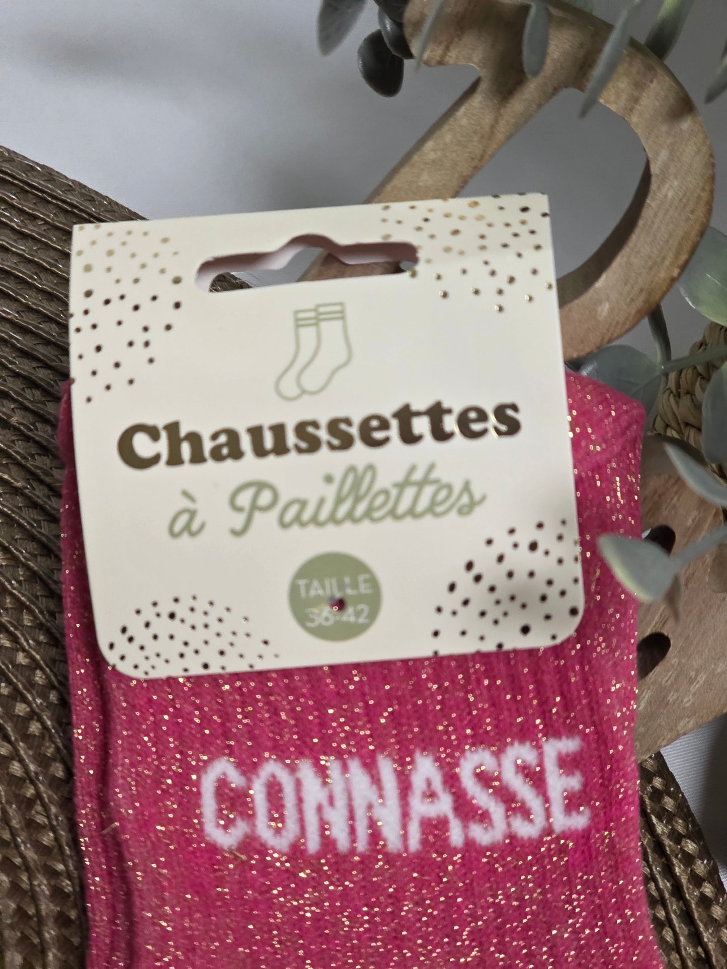 CONNASSE - Chaussette à Paillette Fuchsia
