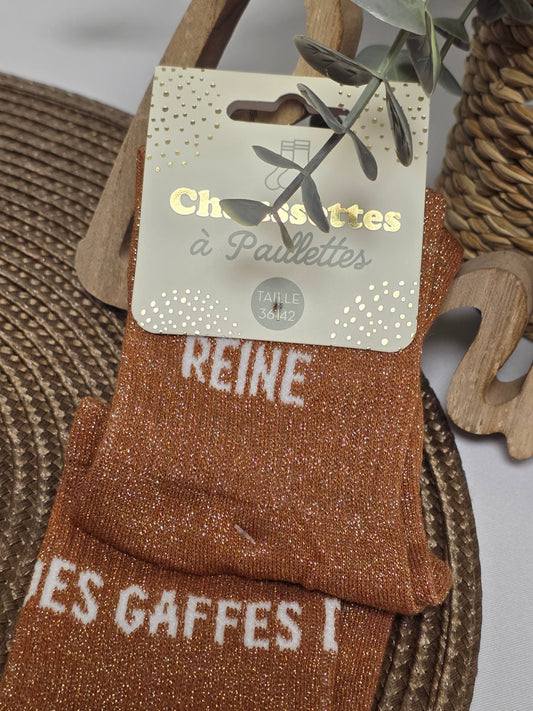 REINE DES GAFFES - Chaussette à Paillette Duo