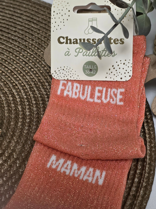 FABULEUSE MAMAN - Chaussette à Paillette Duo