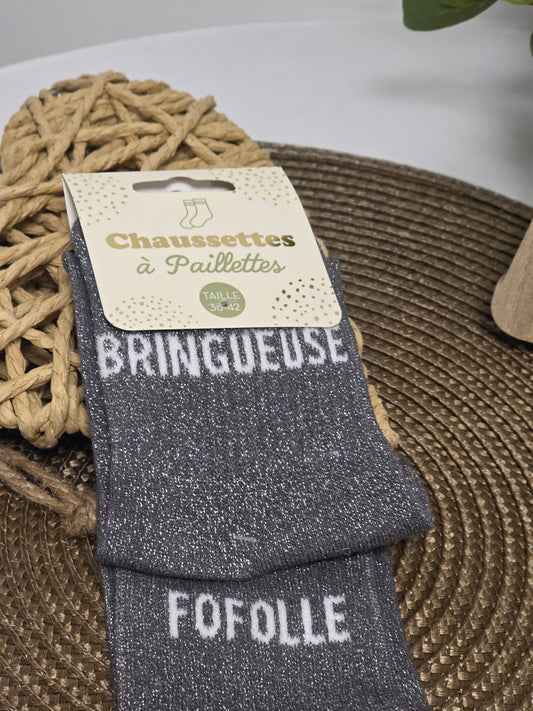 BRINGUEUSE FOFOLLE - Chaussette à Paillette Duo