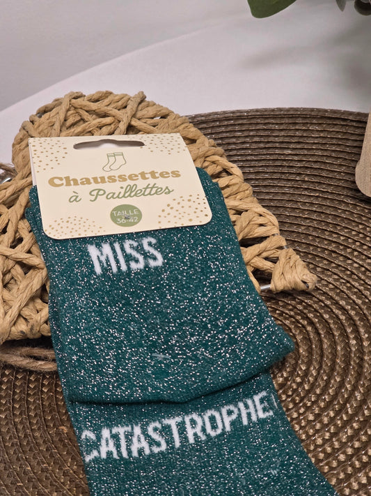 MISS CASTATROPHE - Chaussette à Paillette Duo