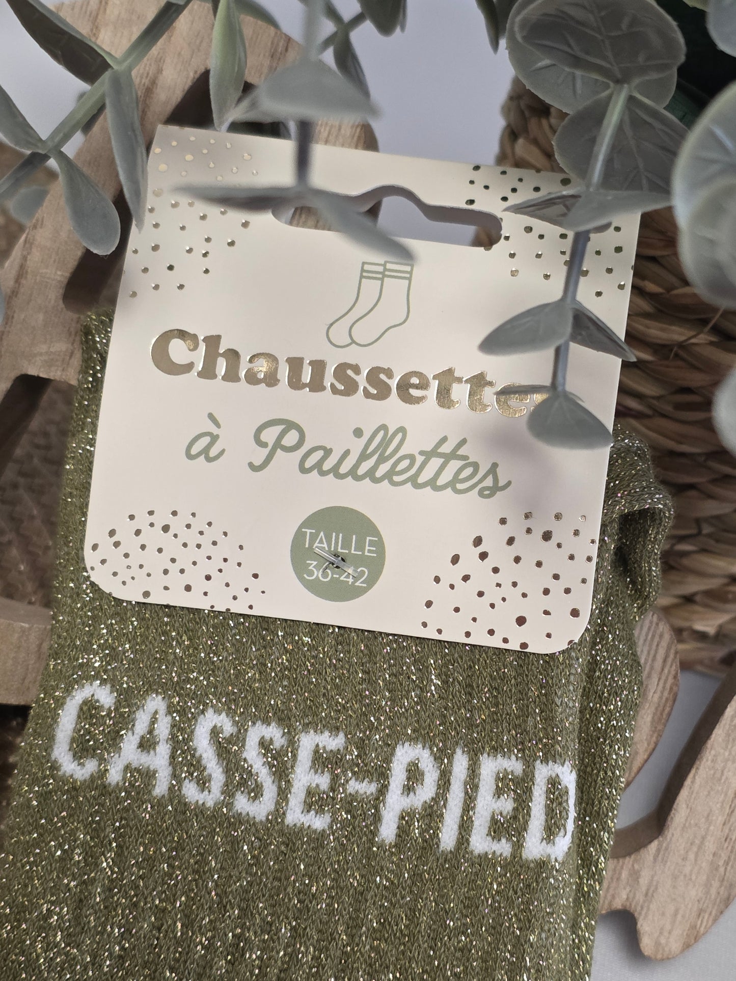 CASSE PIED - Chaussette à Paillette Vert