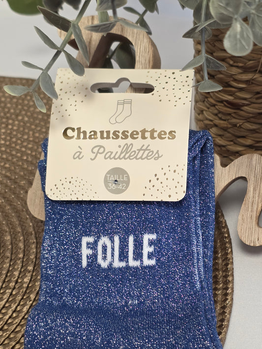 FOLLE - Chaussette à Paillette