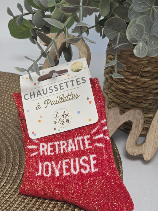 Retraite Joyeuse - Chaussette à Paillette
