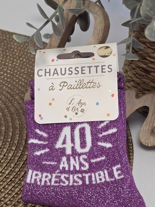 40 ans Irrésistible - Chaussette à Paillette