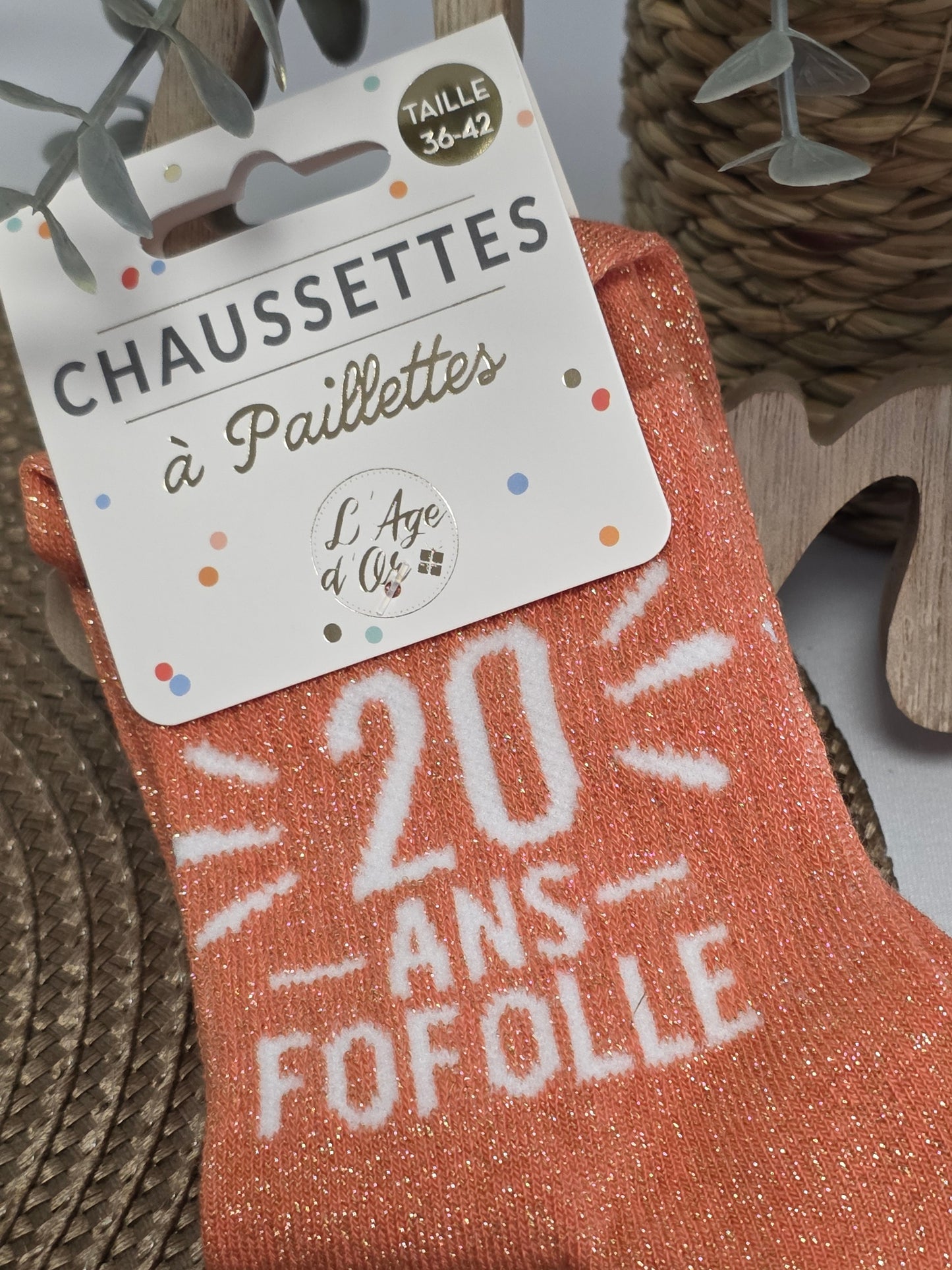 20 ans Fofolle - Chaussette à Paillette