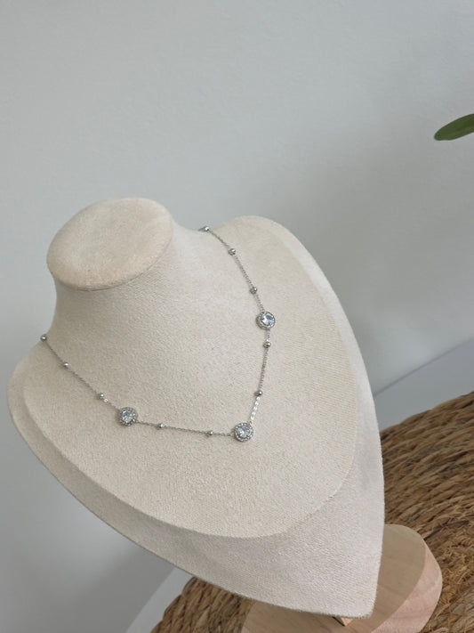 Pendentif Trio Perle argenté