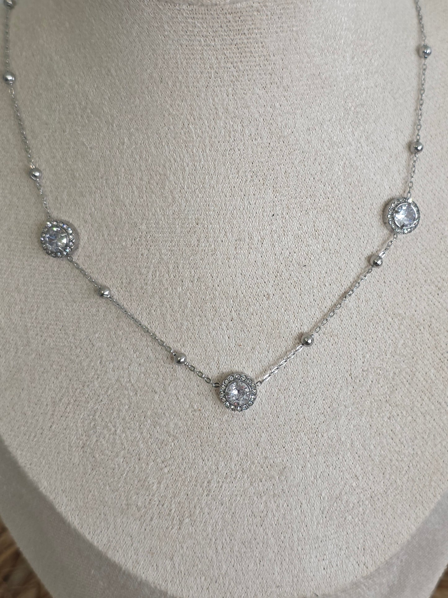 Pendentif Trio Perle argenté
