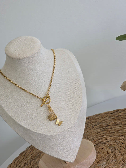 Pendentif Breloque Papillon Doré