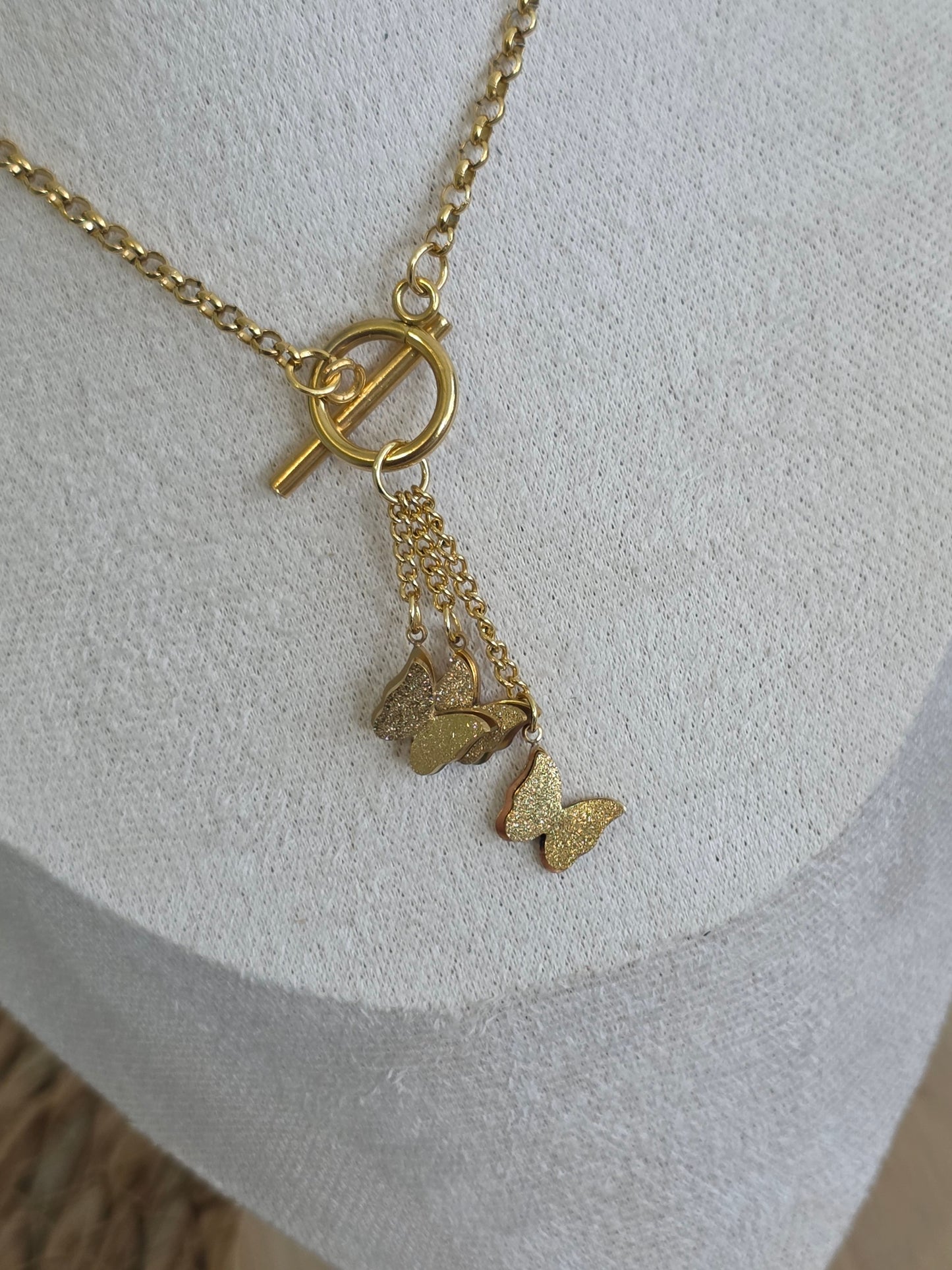 Pendentif Breloque Papillon Doré