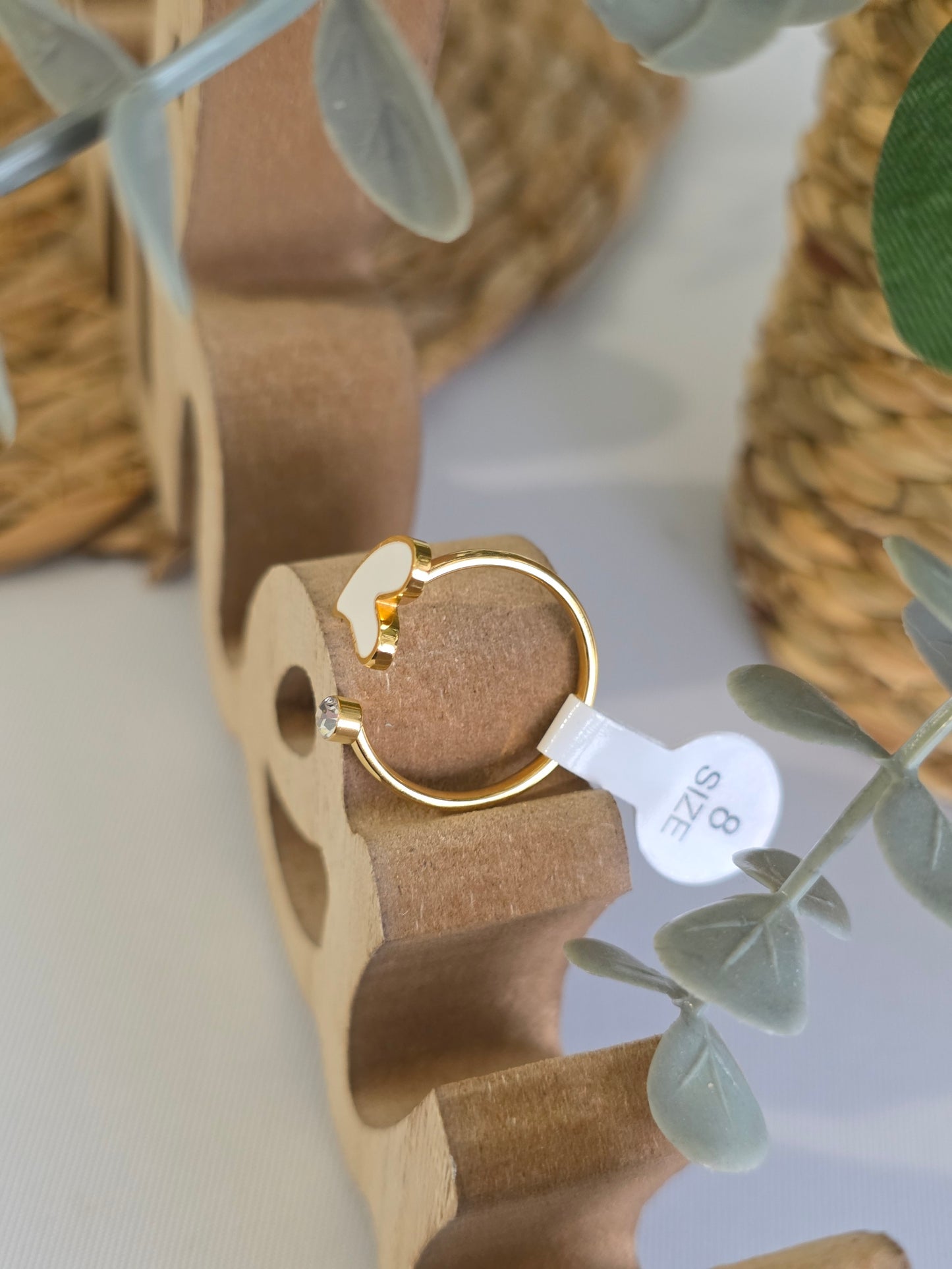 Nos Bagues Doré Cœur Blanc