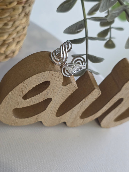 Nos Bagues Large Torsadé Argenté