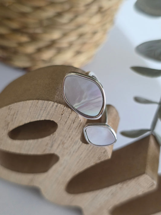 Nos Bagues Double Losange Argenté