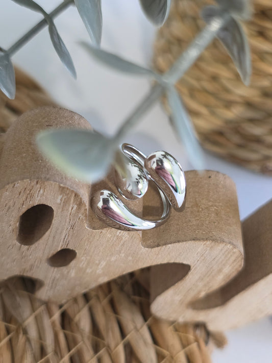 Nos Bagues Argenté Lisse