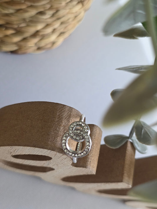 Nos Bagues Double Anneau Argenté