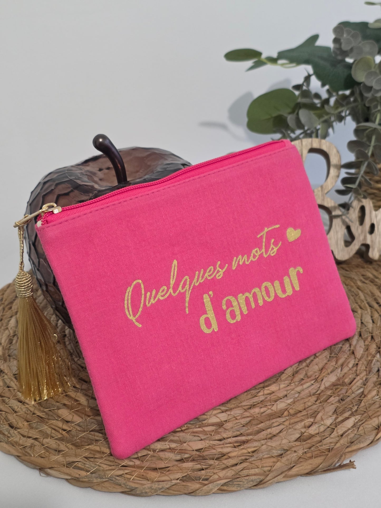 Nos Pochettes "Quelques Mots d'Amour" Fuchsia