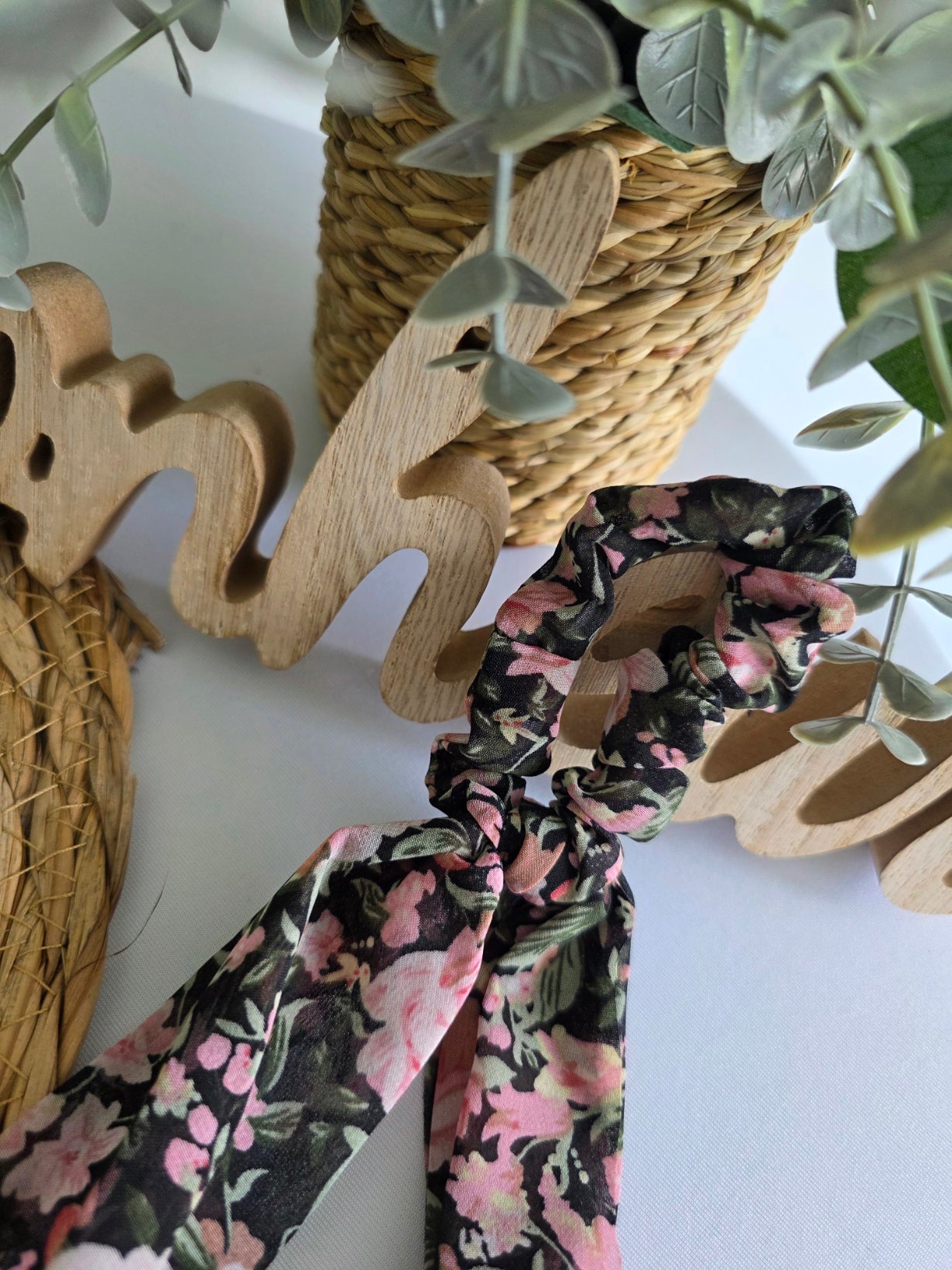 Le Chouchou Foulard Voile Noir Rose