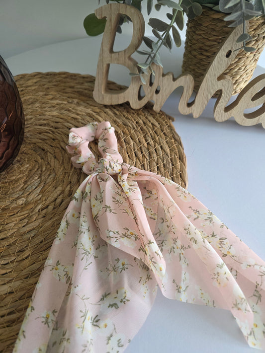 Le Chouchou Foulard Voile Blanc Rose