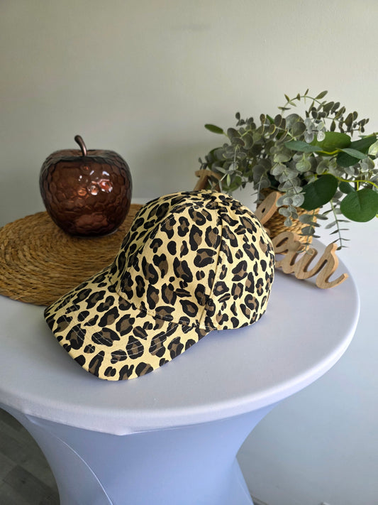 Casquette Féminine Léopard Beige