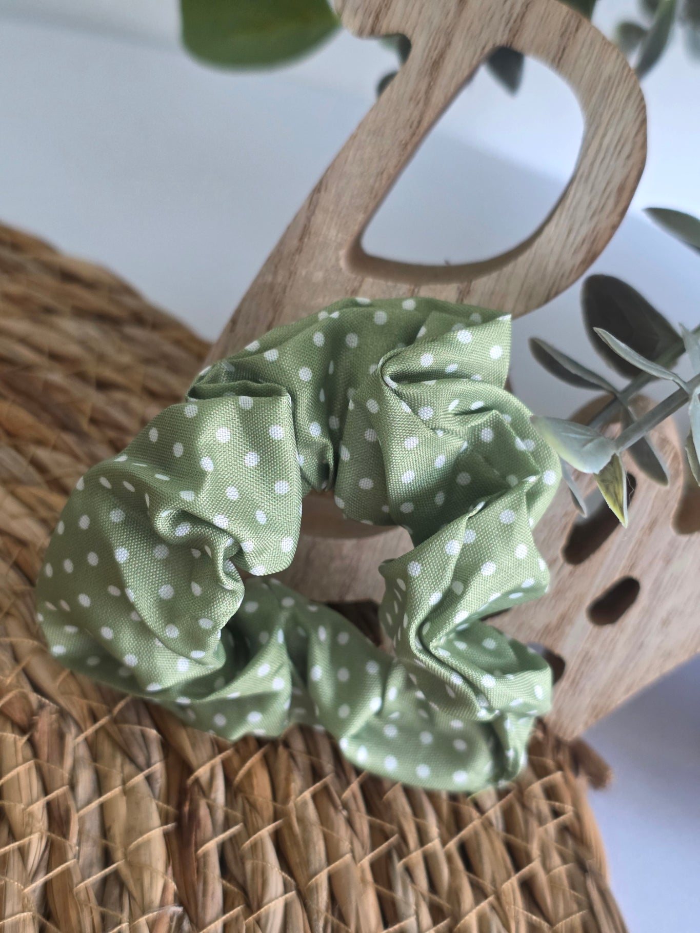 Chouchou Vert à Pois Blanc