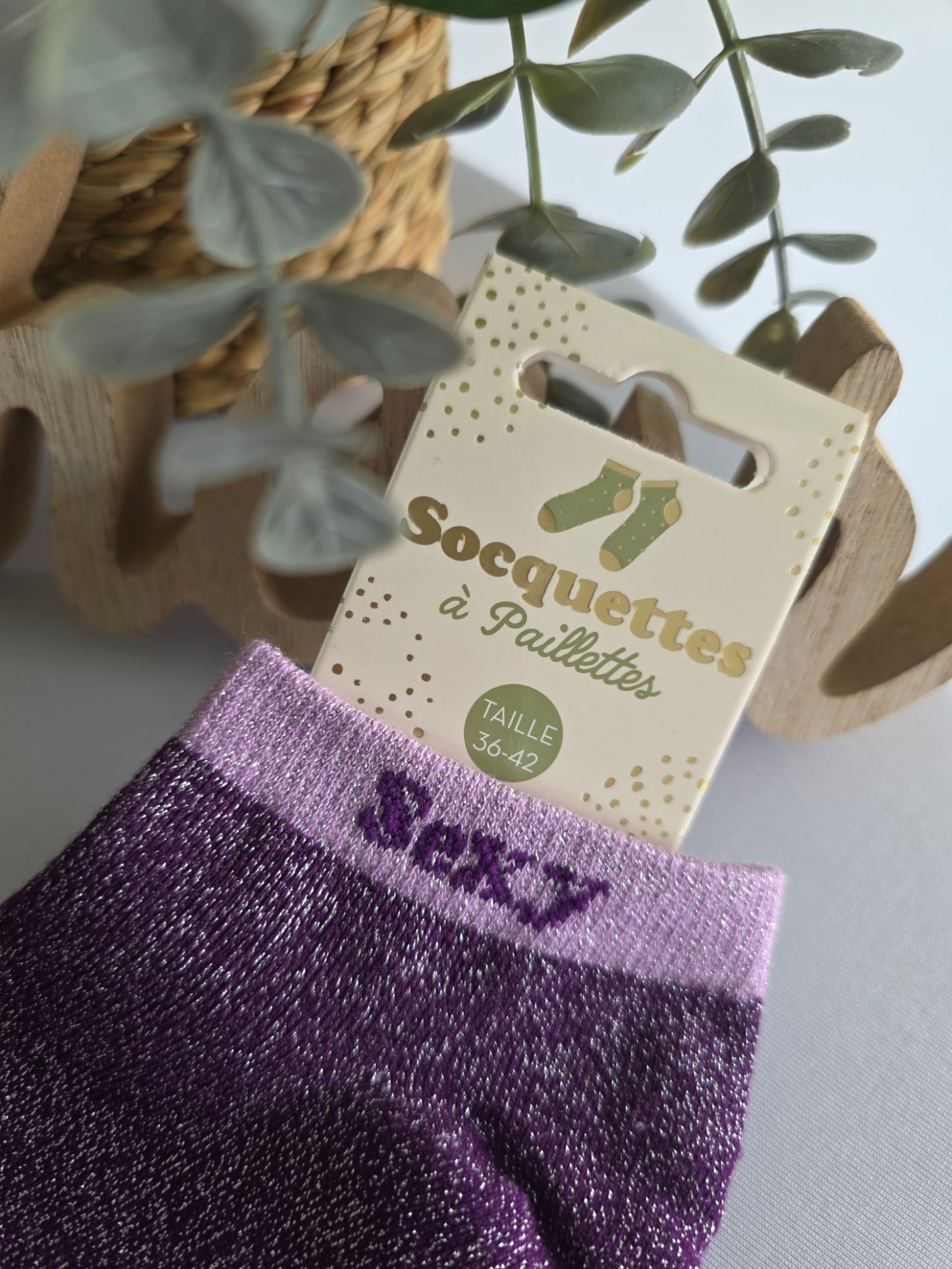 SEXY - Socquette à Paillette Violet