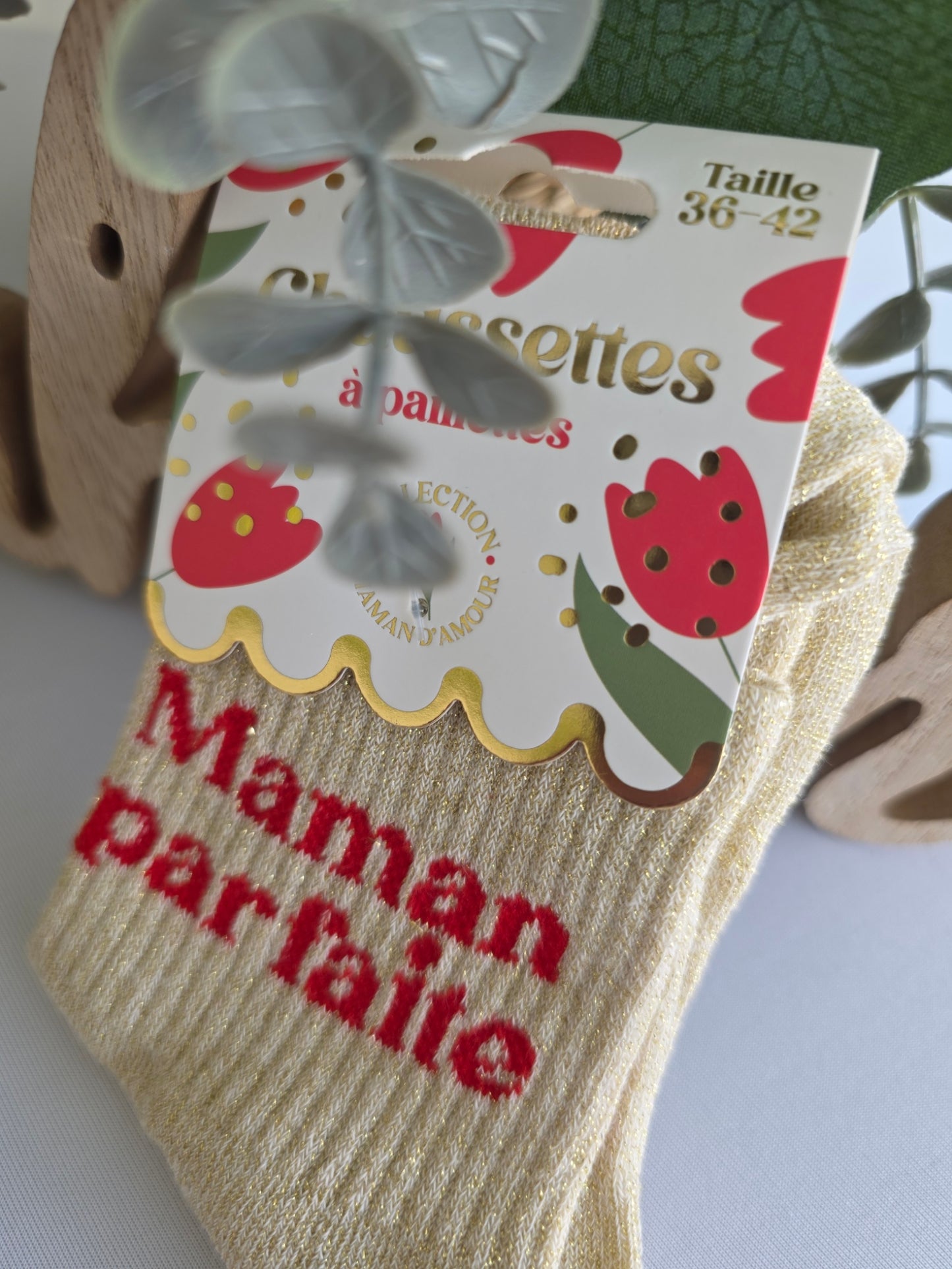MAMAN PARFAITE - Chaussette à Paillette Beige