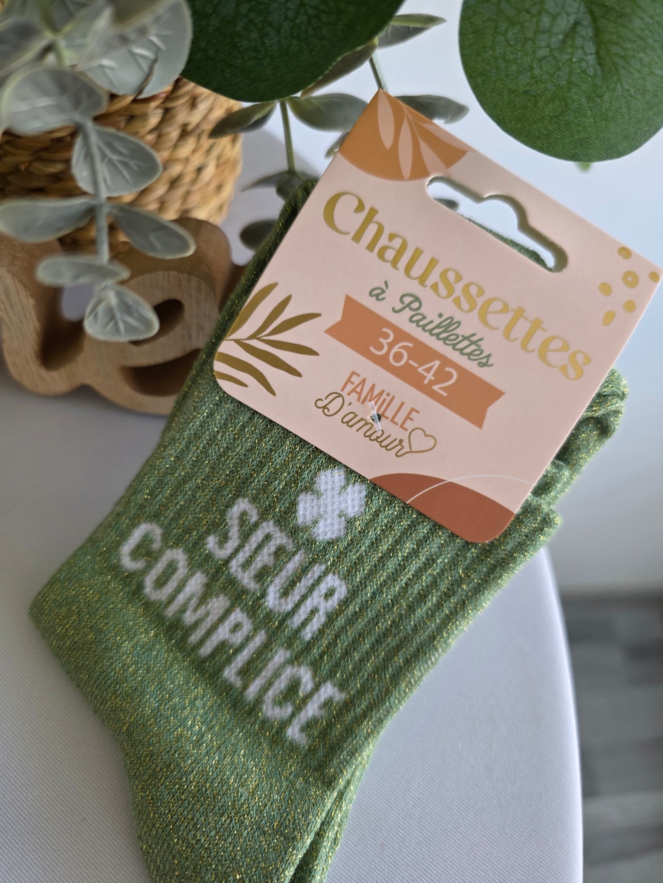 SOEUR COMPLICE - Chaussette à Paillette Vert