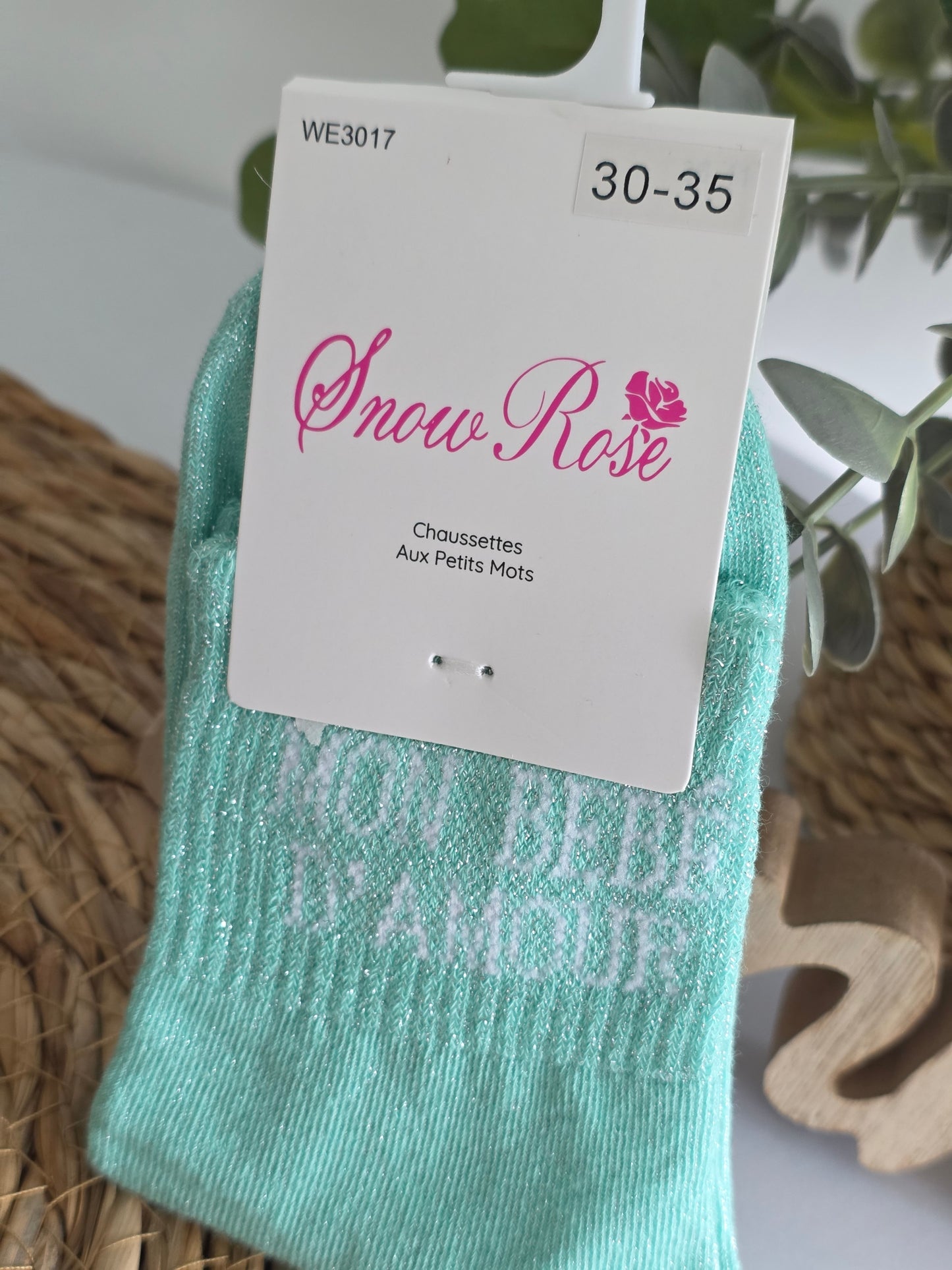 MON BEBE D'AMOUR - Chaussette à Paillette Enfant Menthe