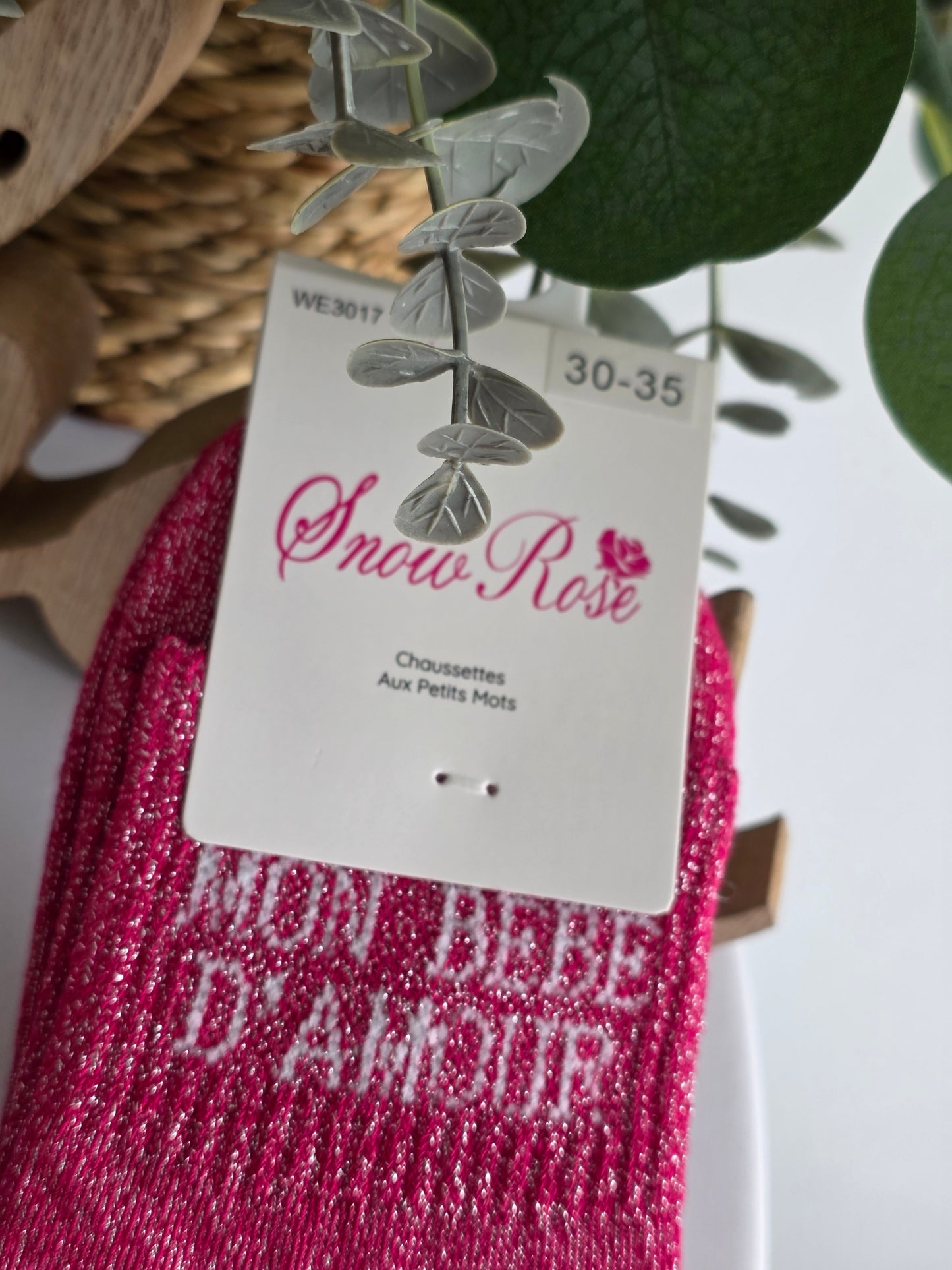 MON BEBE D'AMOUR - Chaussette à Paillette Enfant Fuchsia