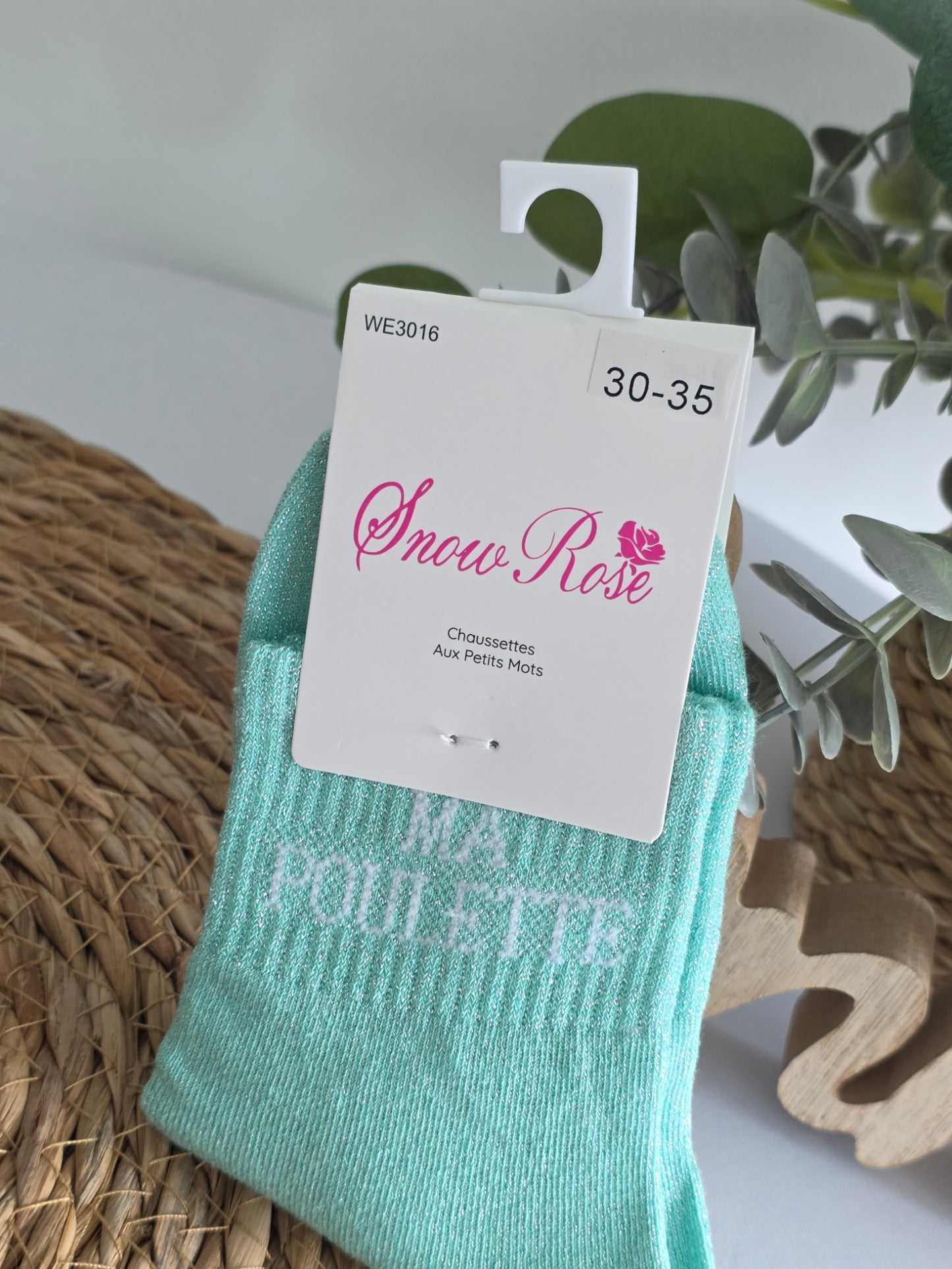 MA POULETTE - Chaussette à Paillette Enfant Menthe
