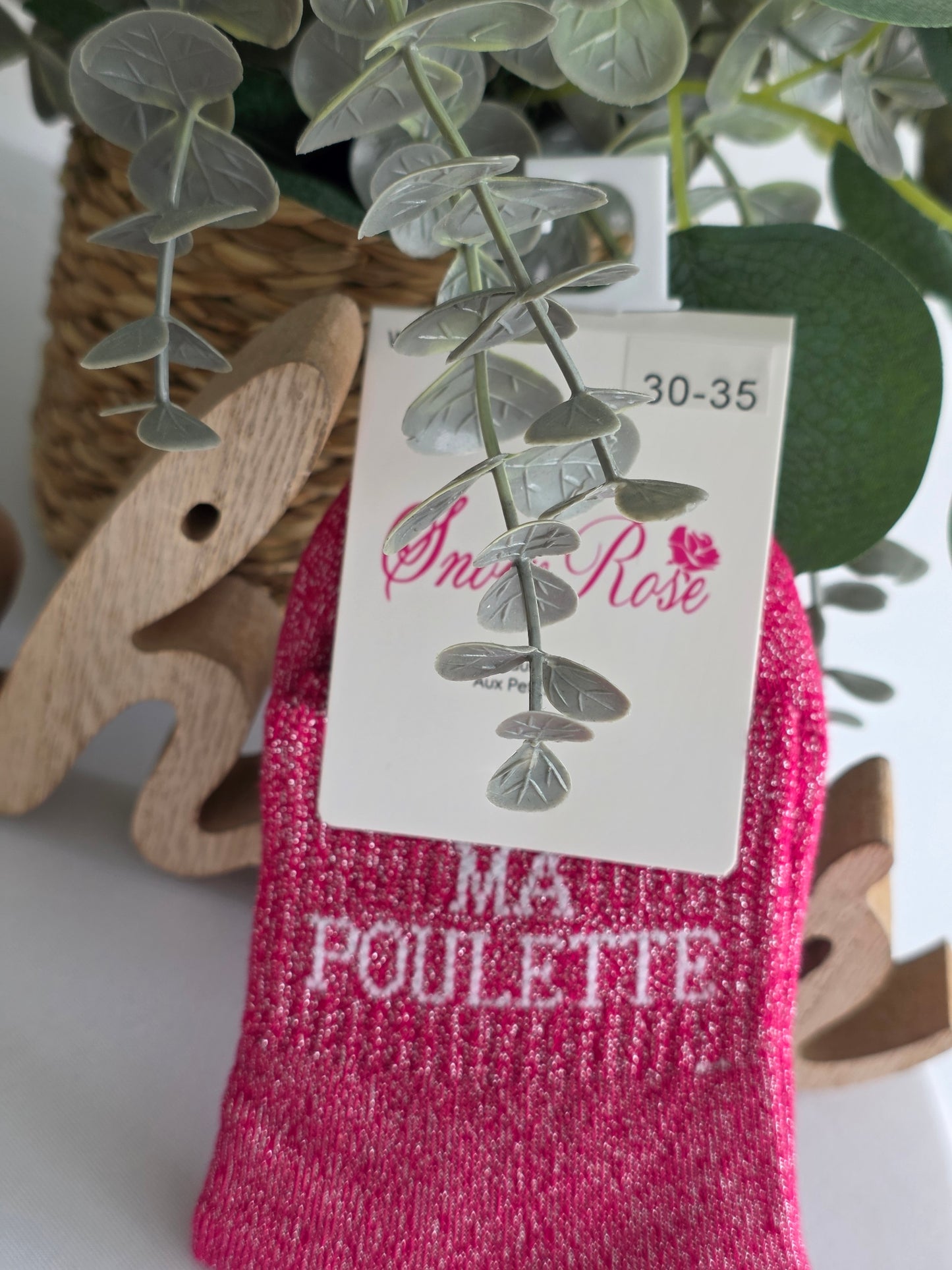 MA POULETTE - Chaussette à Paillette Enfant Fuchsia