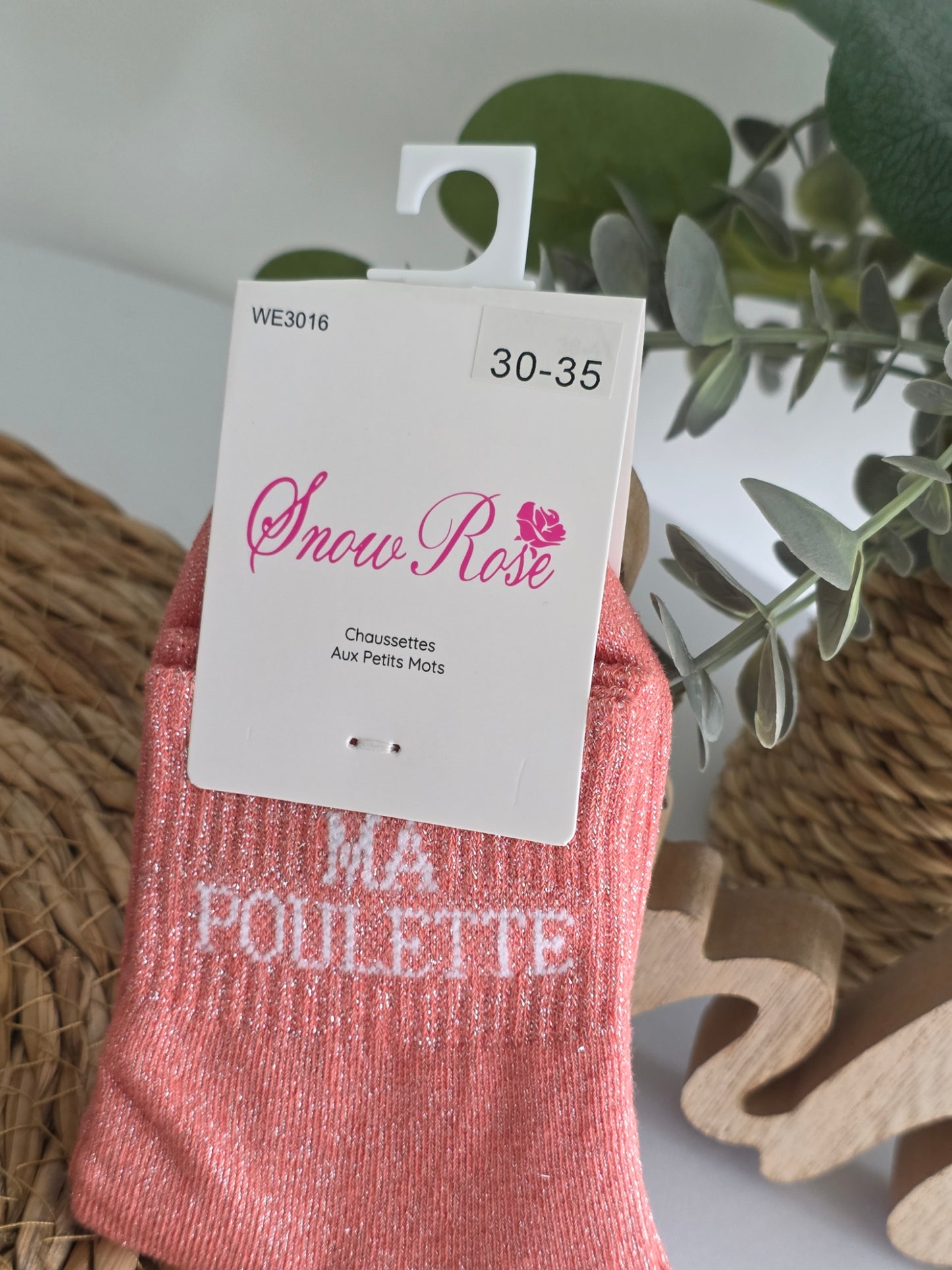 MA POULETTE - Chaussette à Paillette Enfant Corail