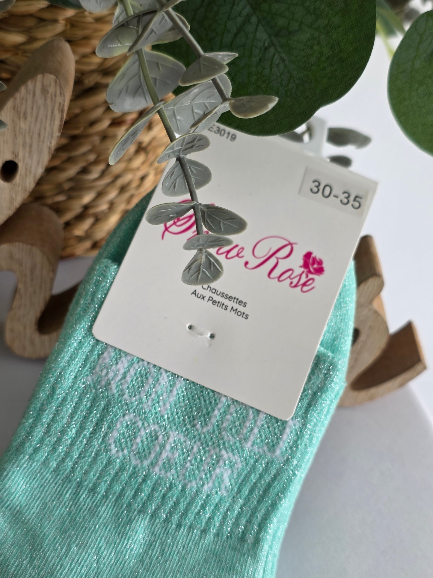 MON JOLI COEUR - Chaussette à Paillette Enfant Menthe