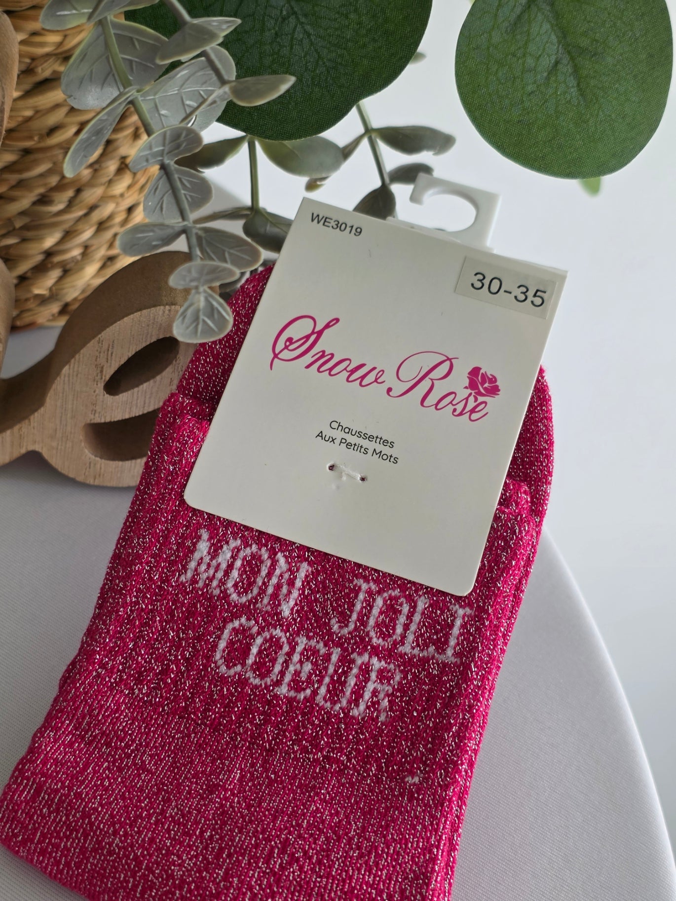 MON JOLI COEUR - Chaussette à Paillette Enfant Fuchsia