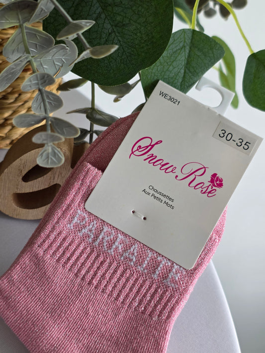 PARFAITE - Chaussette à Paillette Enfant Rose