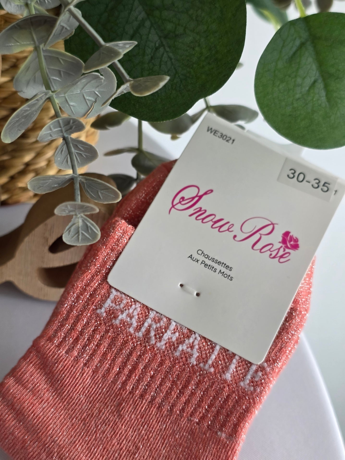 PARFAITE - Chaussette à Paillette Enfant Corail
