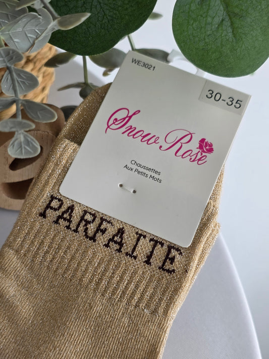 PARFAITE - Chaussette à Paillette Enfant Beige