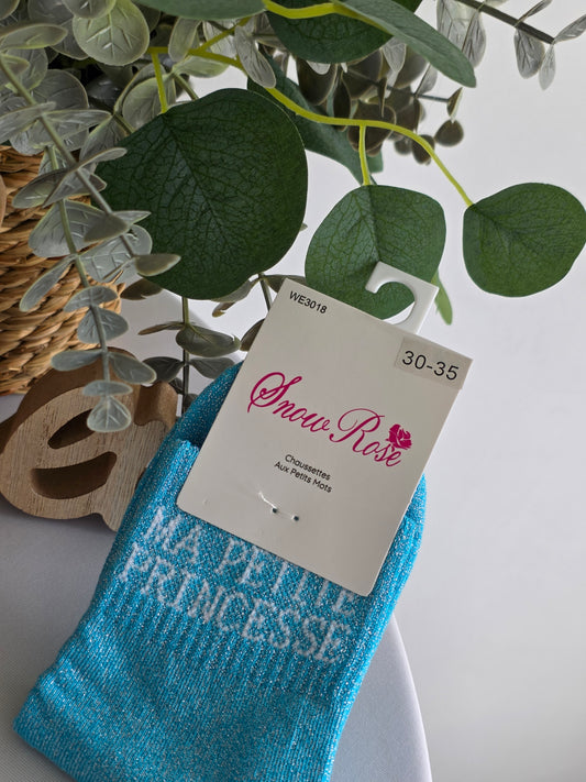 MA PETITE PRINCESSE - Chaussette à Paillette Enfant Bleu