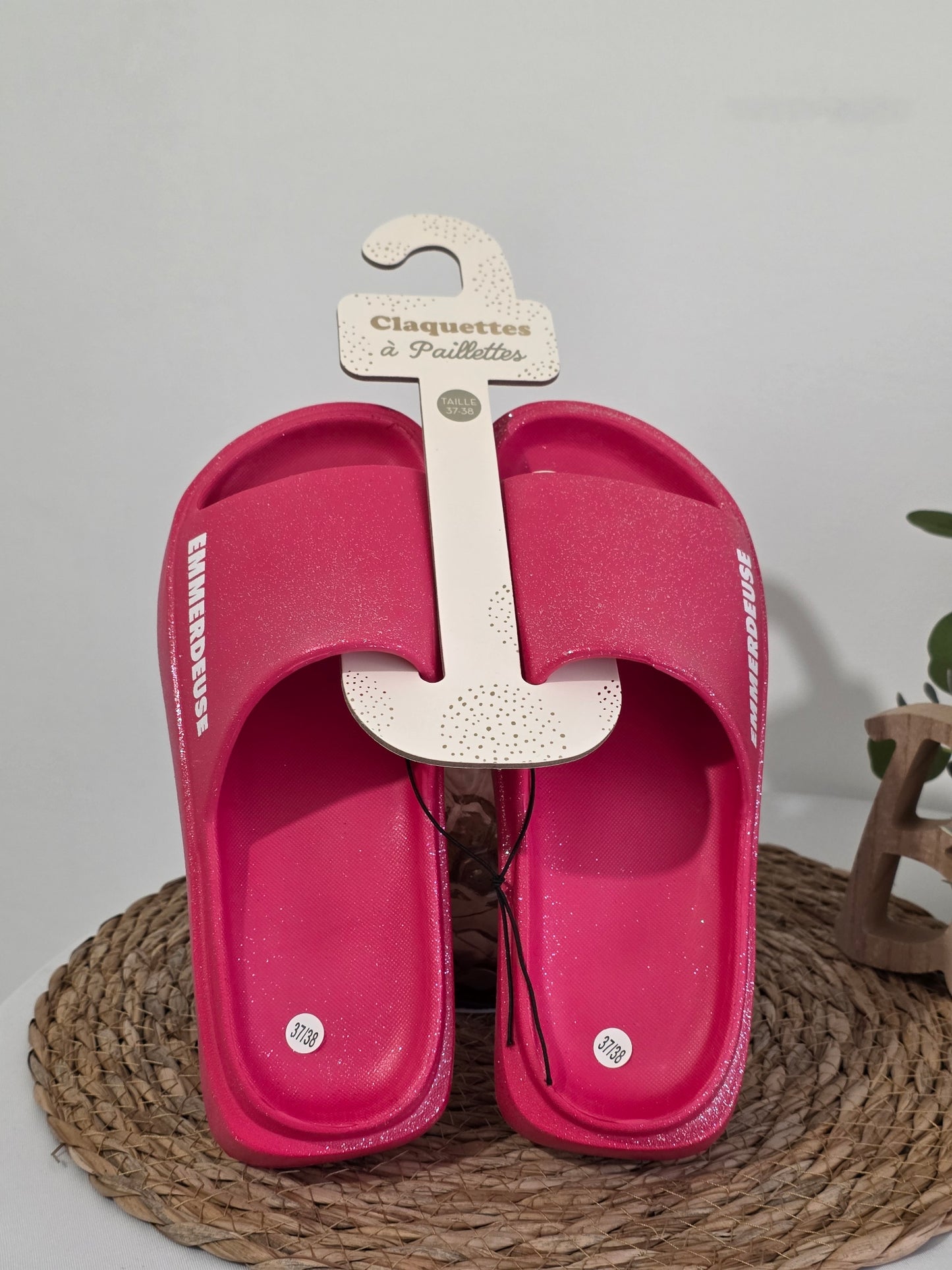 EMMERDEUSE - Claquette à Paillette Fuchsia