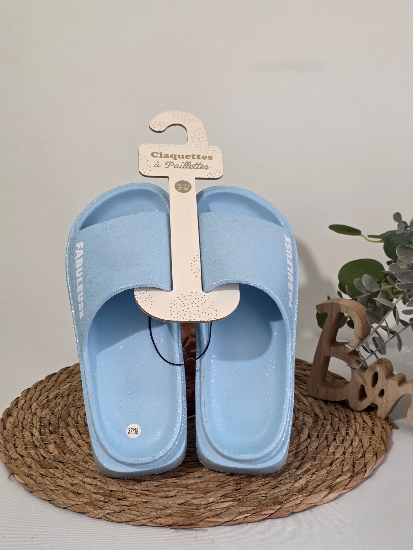 FABULEUSE - Claquette à Paillette Bleu